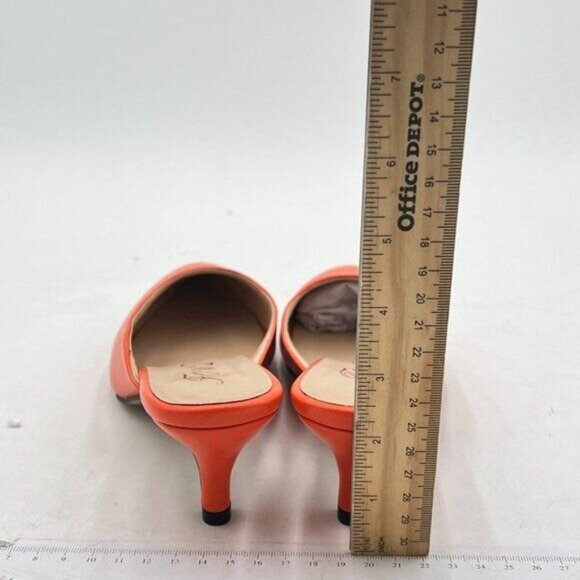 Spring Burnished Leather Slide-in Heeled Mules for Woman Sexy Pointed Toe 2 in - Picture 4 of 7